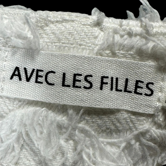 AVEC LES FILLES  White Trapped Wide Leg Pant Sz: XL - Picture 6 of 12